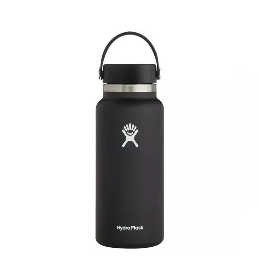 Hydro Flask Water Bottle 32oz wide mouth flex cap brand new black